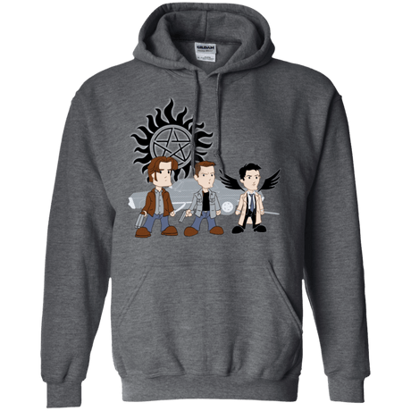 Sweatshirts Dark Heather / S Sam, Dean and Cas Pullover Hoodie