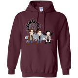 Sweatshirts Maroon / S Sam, Dean and Cas Pullover Hoodie