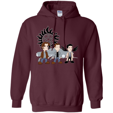 Sweatshirts Maroon / S Sam, Dean and Cas Pullover Hoodie