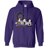 Sweatshirts Purple / S Sam, Dean and Cas Pullover Hoodie