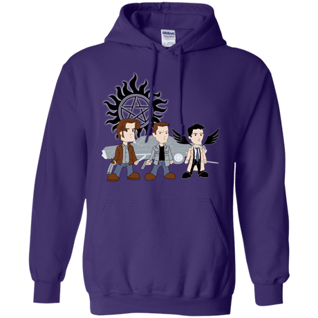 Sweatshirts Purple / S Sam, Dean and Cas Pullover Hoodie