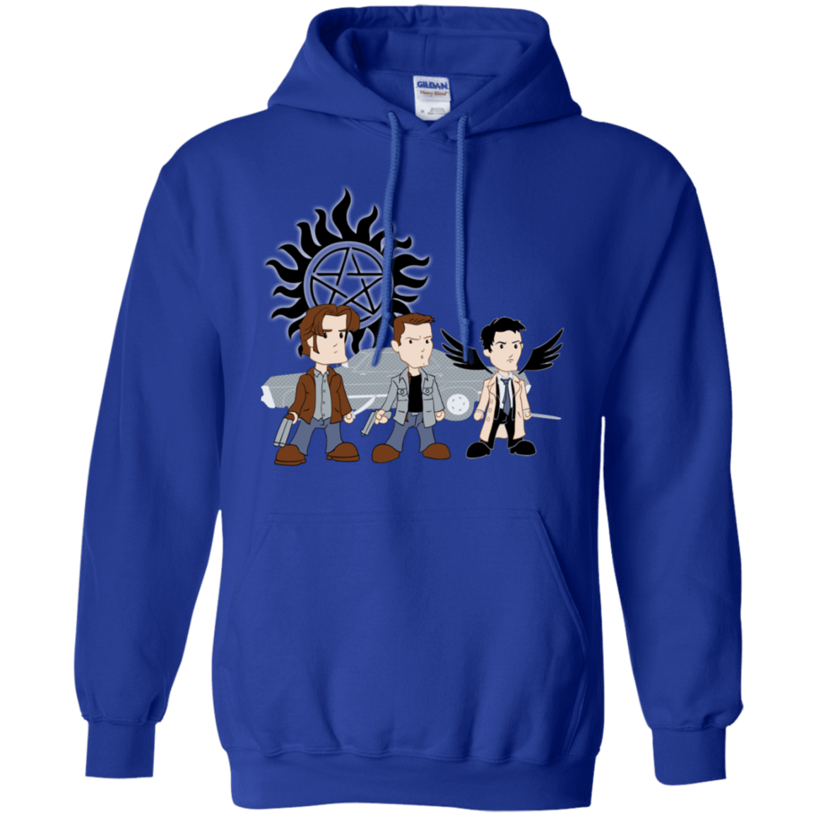 Sweatshirts Royal / S Sam, Dean and Cas Pullover Hoodie