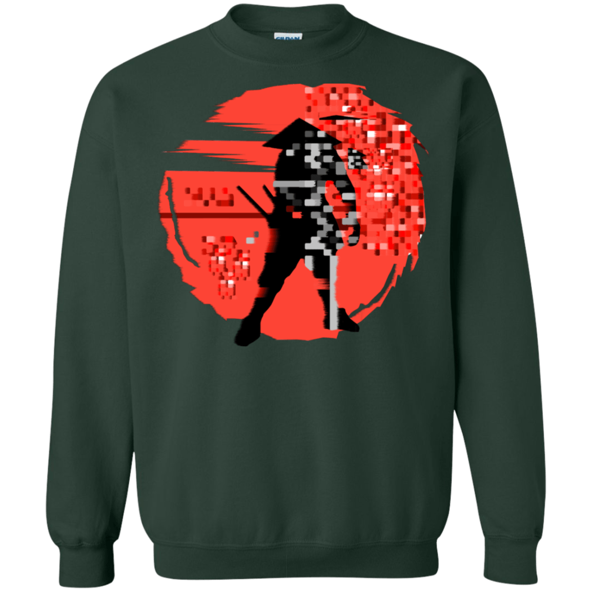 Sweatshirts Forest Green / S Samurai Pixel Crewneck Sweatshirt