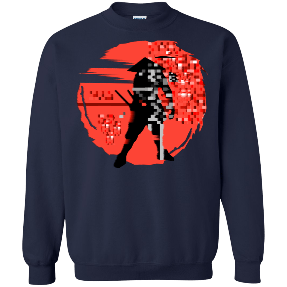 Sweatshirts Navy / S Samurai Pixel Crewneck Sweatshirt