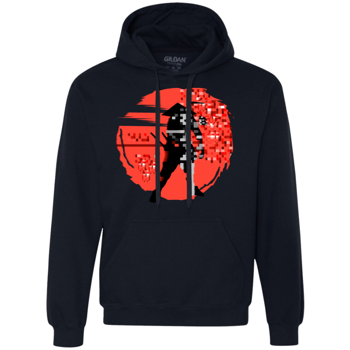 Sweatshirts Navy / S Samurai Pixel Premium Fleece Hoodie