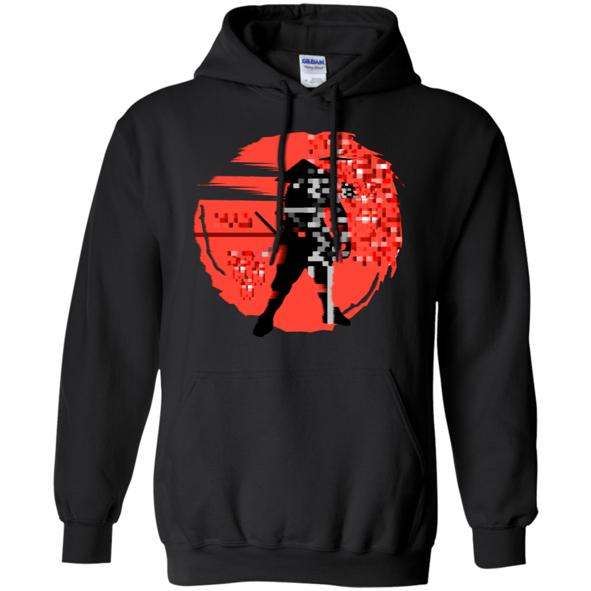 Sweatshirts Black / S Samurai Pixel Pullover Hoodie