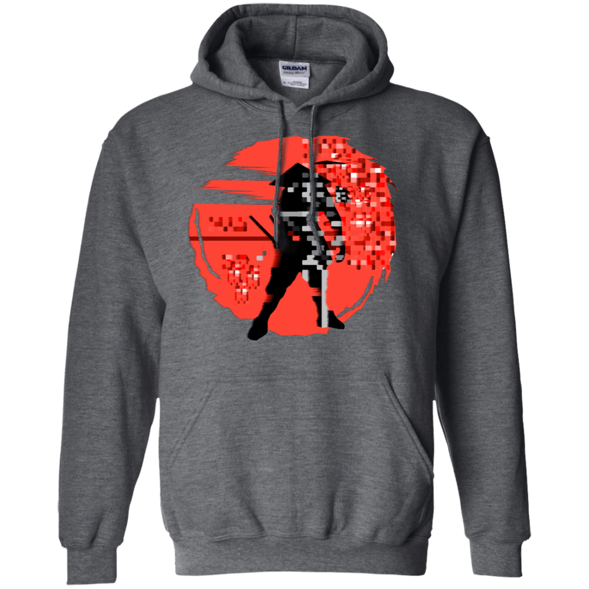 Sweatshirts Dark Heather / S Samurai Pixel Pullover Hoodie