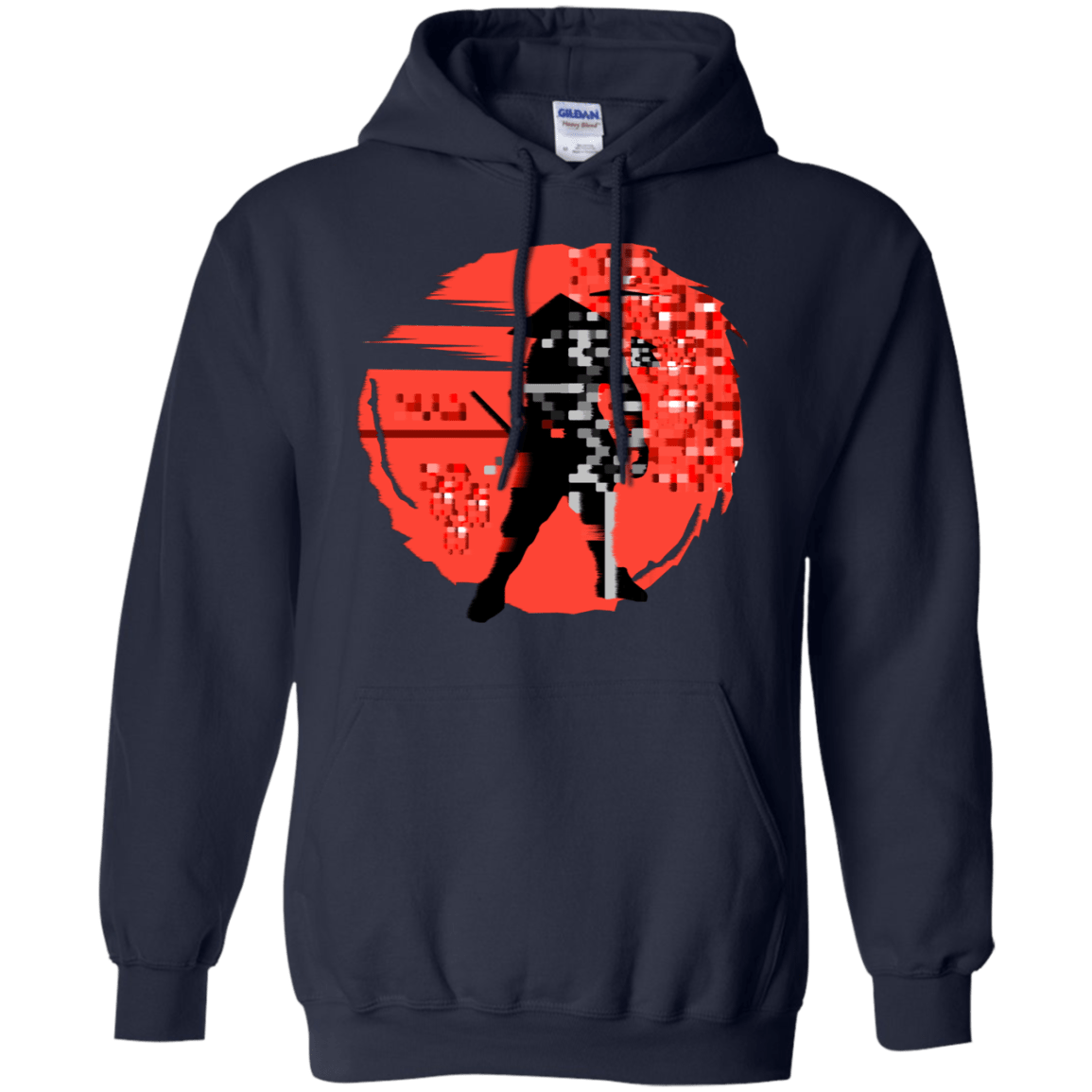 Sweatshirts Navy / S Samurai Pixel Pullover Hoodie