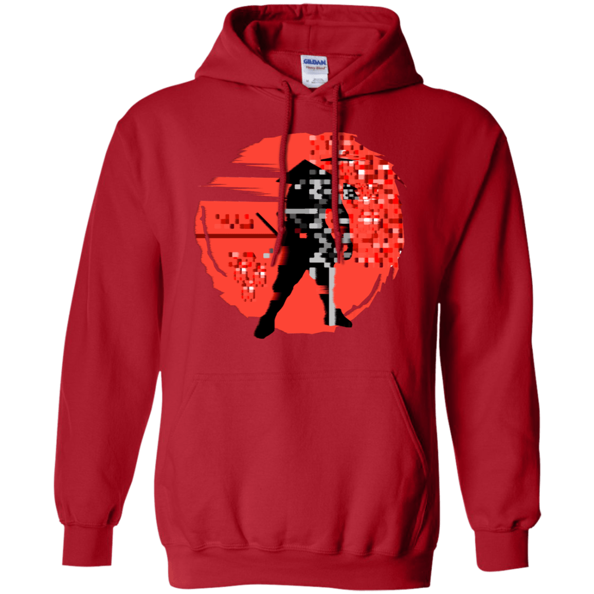 Sweatshirts Red / S Samurai Pixel Pullover Hoodie