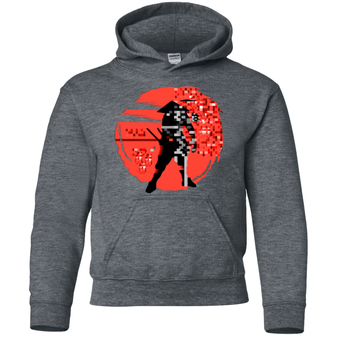 Sweatshirts Dark Heather / YS Samurai Pixel Youth Hoodie