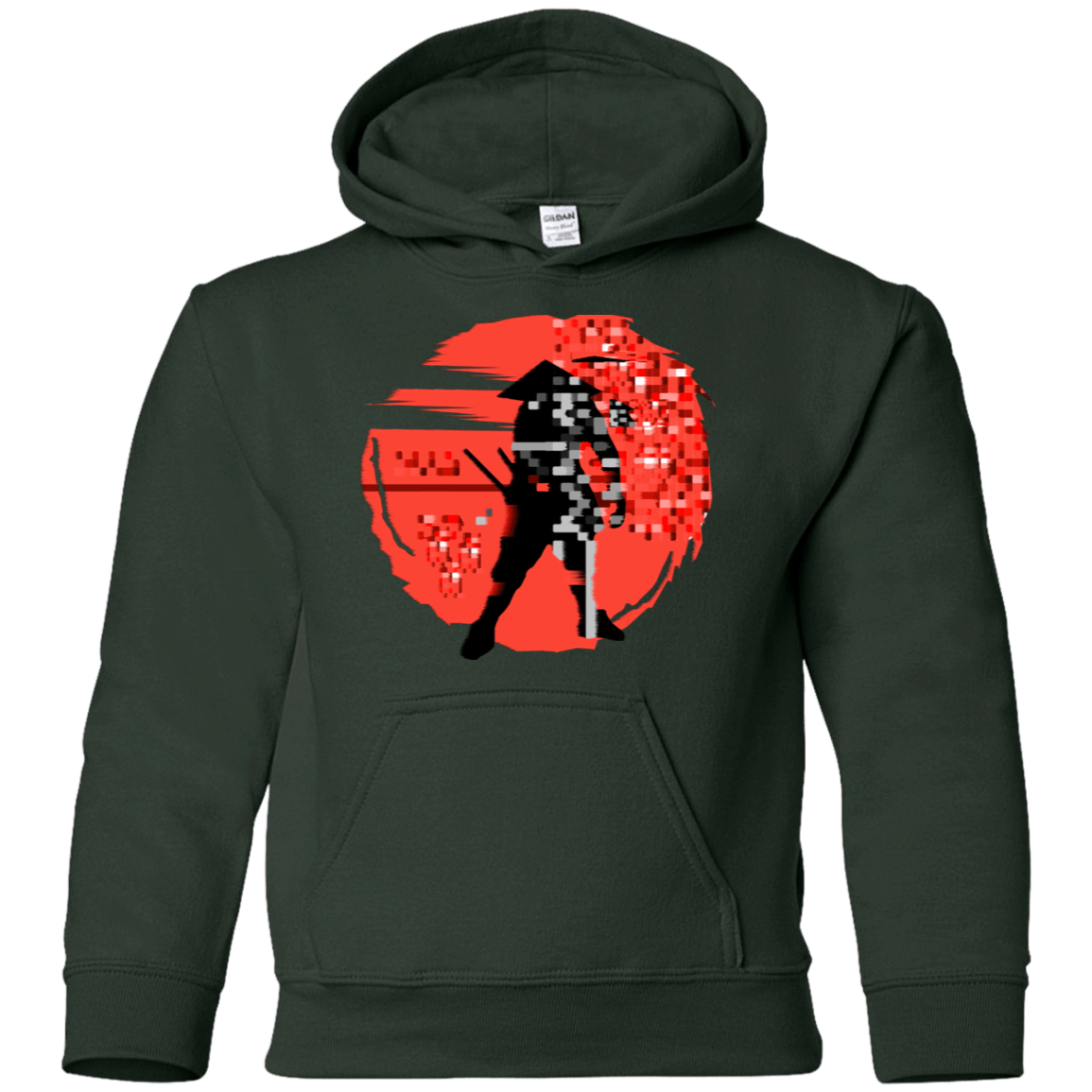 Sweatshirts Forest Green / YS Samurai Pixel Youth Hoodie