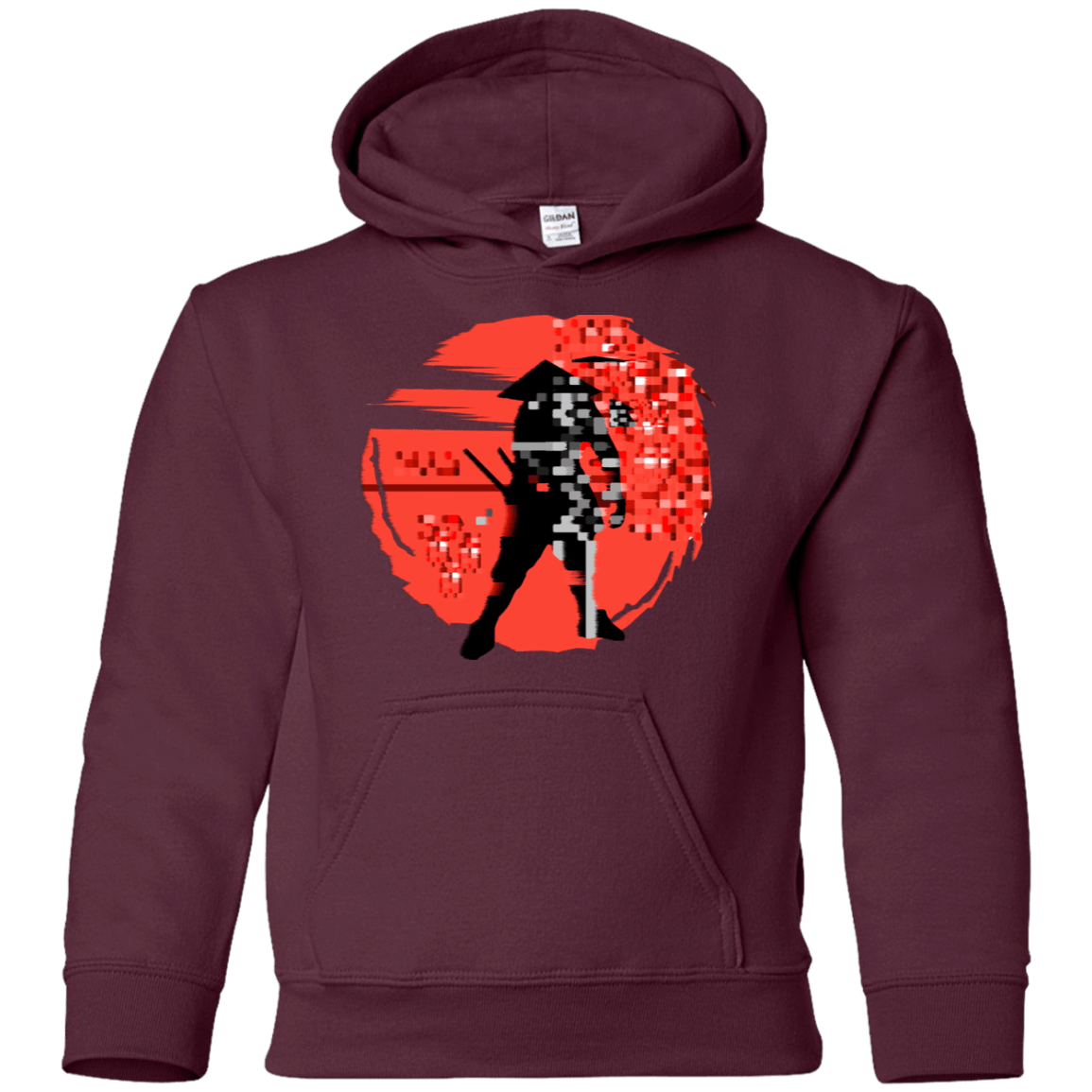 Sweatshirts Maroon / YS Samurai Pixel Youth Hoodie