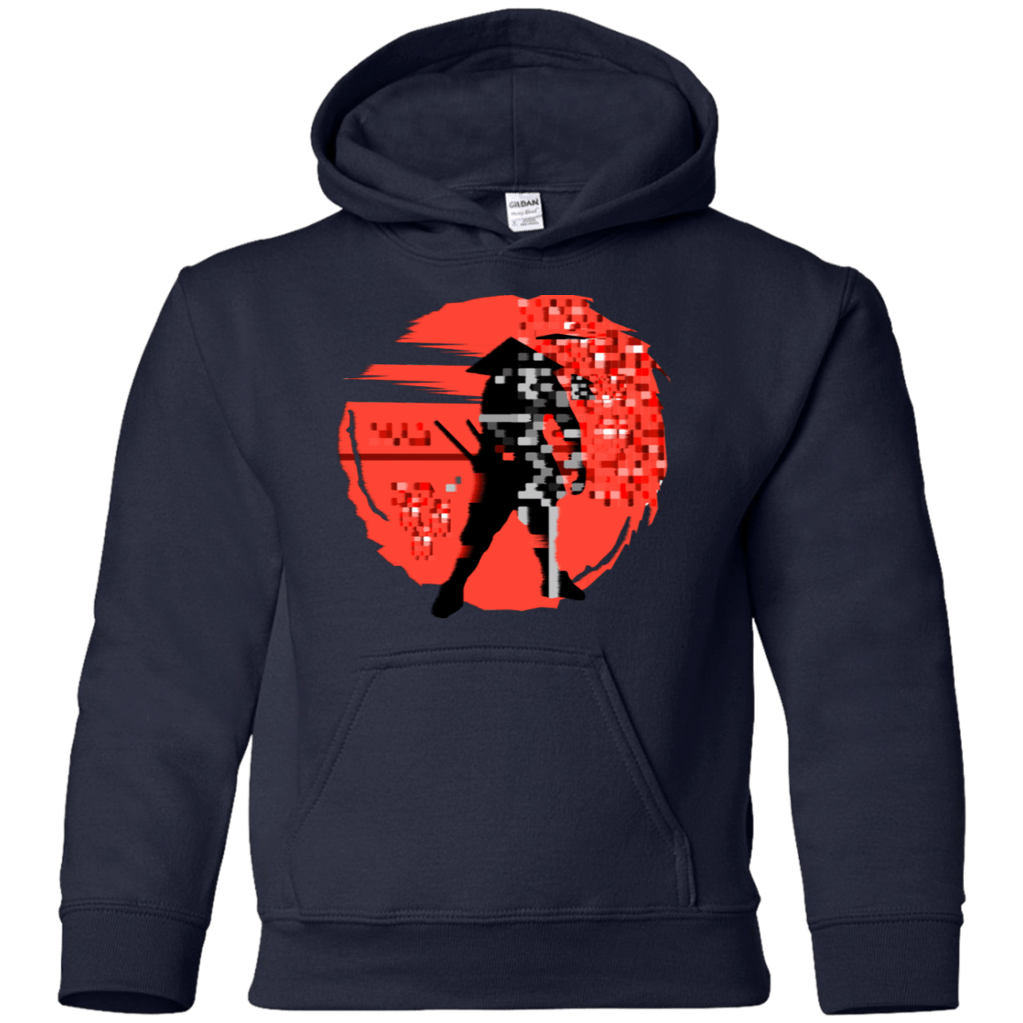 Sweatshirts Navy / YS Samurai Pixel Youth Hoodie