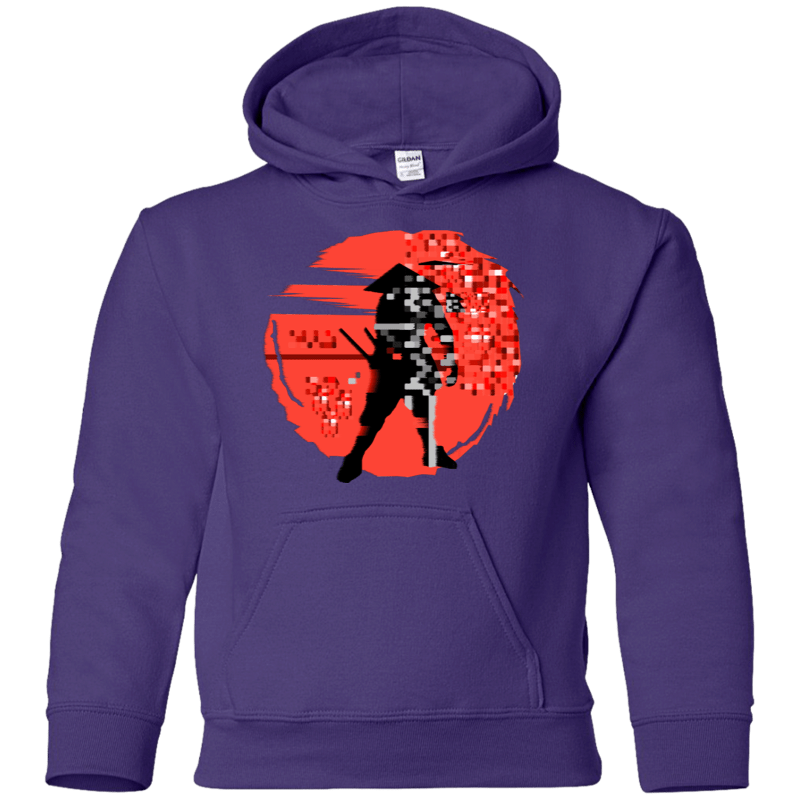 Sweatshirts Purple / YS Samurai Pixel Youth Hoodie