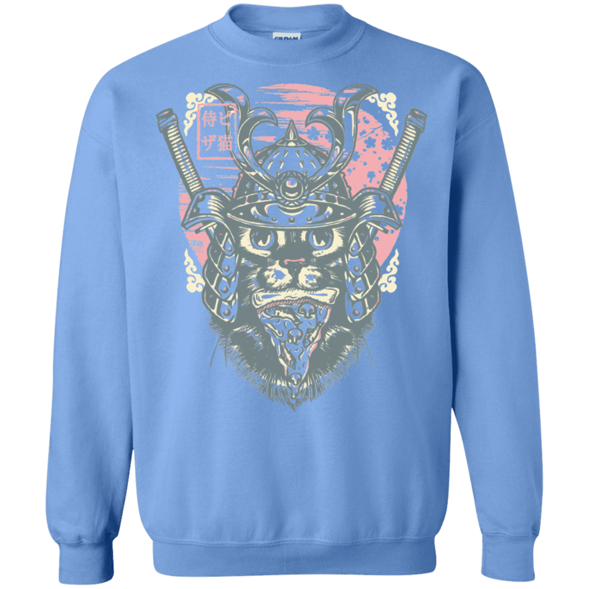 Sweatshirts Carolina Blue / S Samurai Pizza Cat Crewneck Sweatshirt
