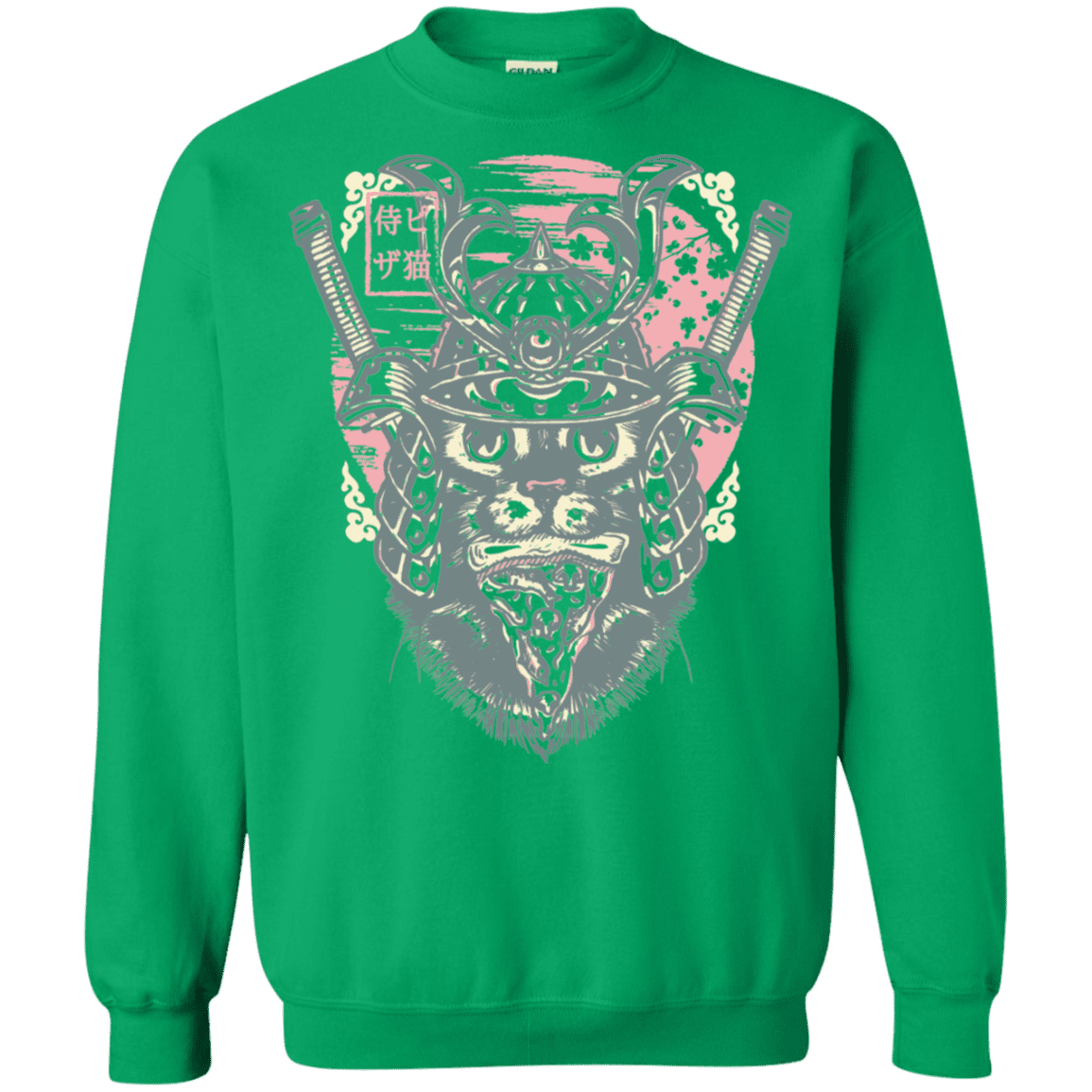 Sweatshirts Irish Green / S Samurai Pizza Cat Crewneck Sweatshirt
