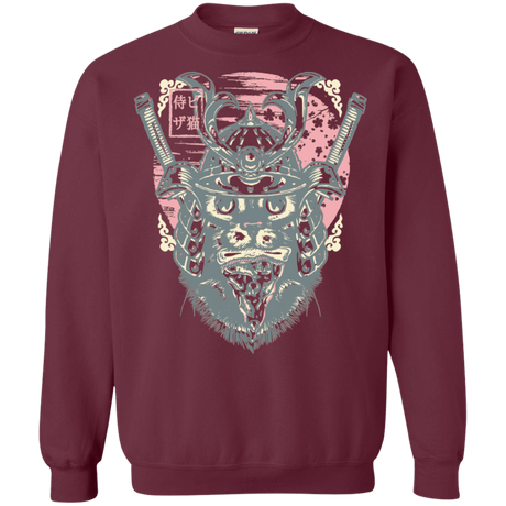 Sweatshirts Maroon / S Samurai Pizza Cat Crewneck Sweatshirt