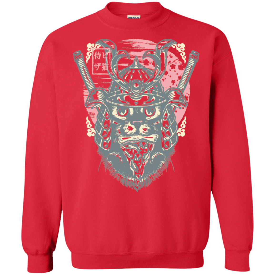 Sweatshirts Red / S Samurai Pizza Cat Crewneck Sweatshirt