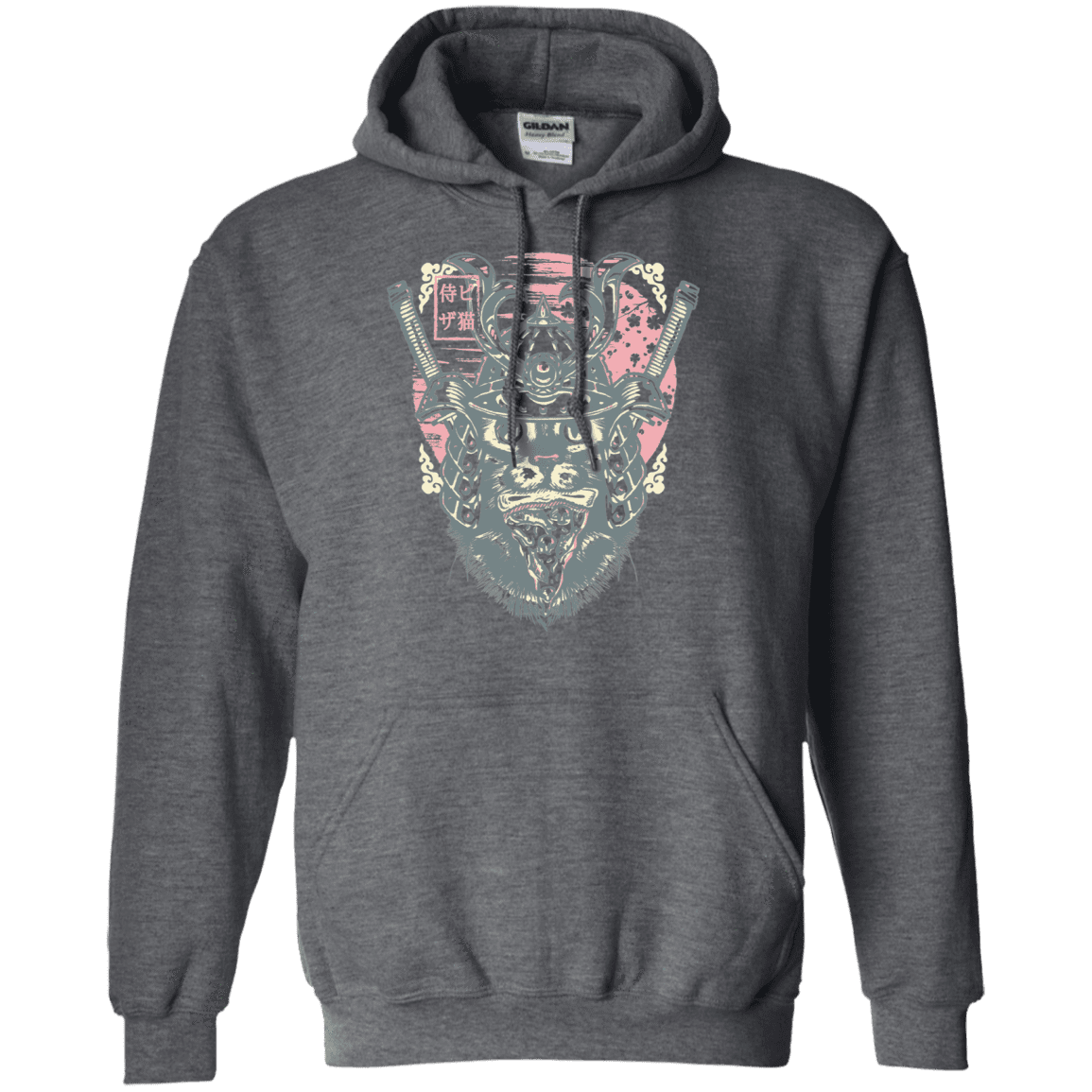 Sweatshirts Dark Heather / S Samurai Pizza Cat Pullover Hoodie