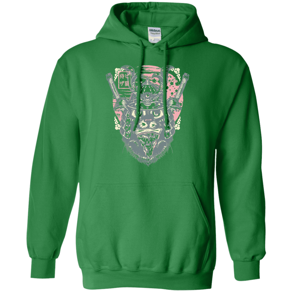 Sweatshirts Irish Green / S Samurai Pizza Cat Pullover Hoodie