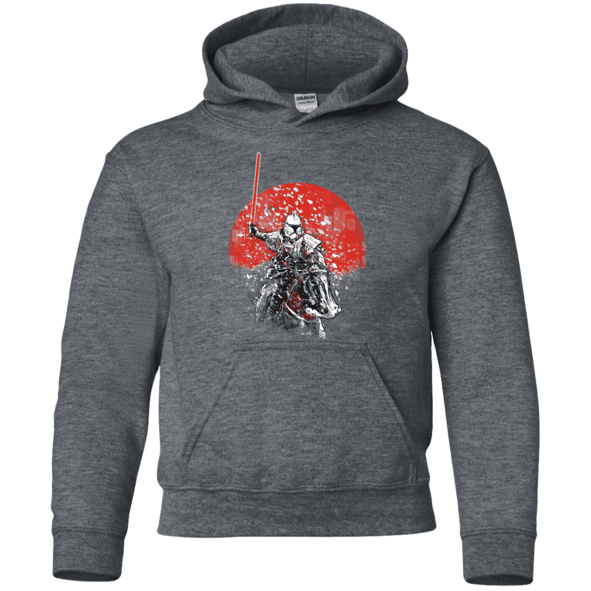 Sweatshirts Dark Heather / YS Samurai Trooper Youth Hoodie