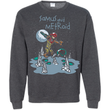 Sweatshirts Dark Heather / Small Samus and Metroid Crewneck Sweatshirt