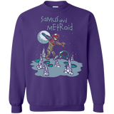 Sweatshirts Purple / Small Samus and Metroid Crewneck Sweatshirt