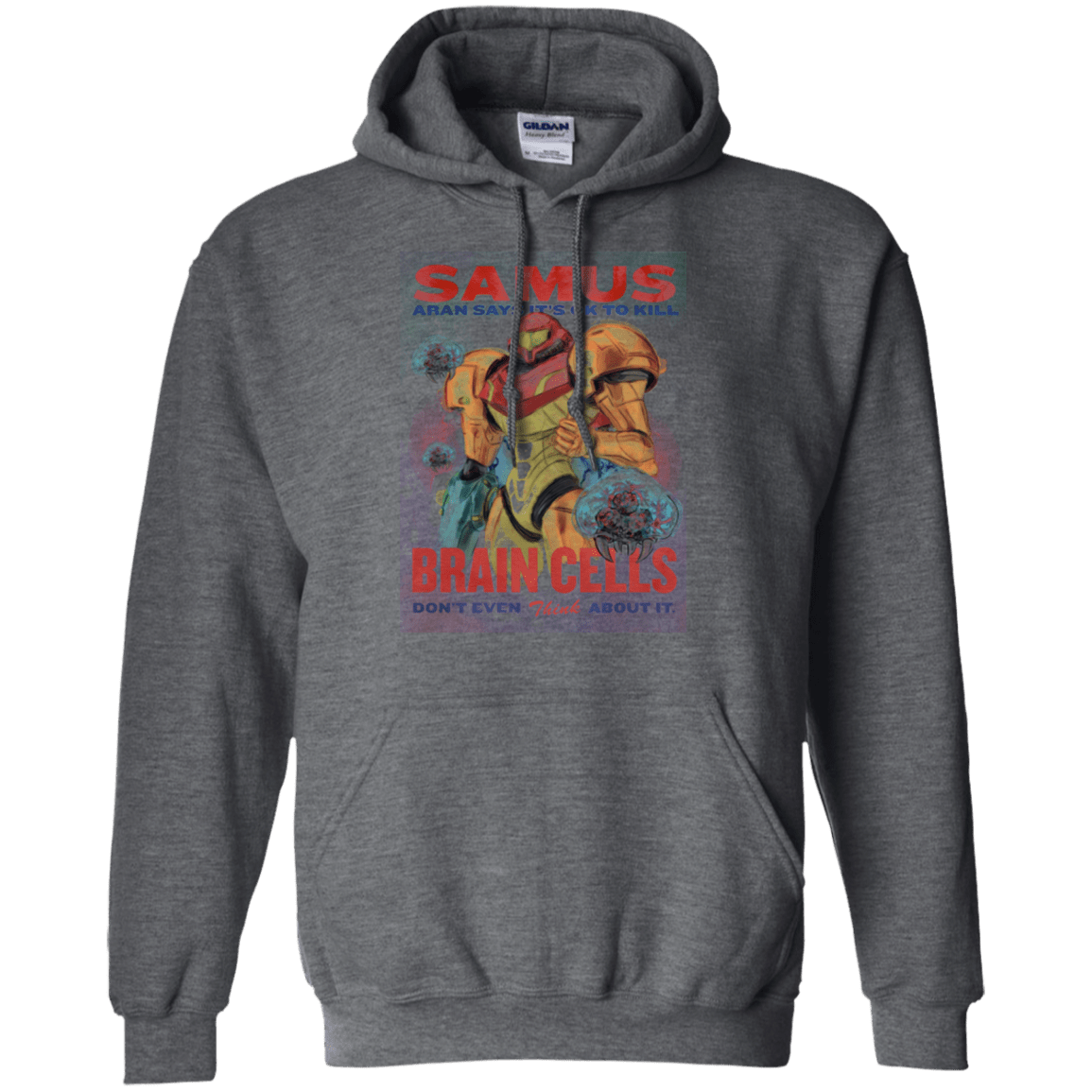 Sweatshirts Dark Heather / Small Samus Aran Propaganda Pullover Hoodie