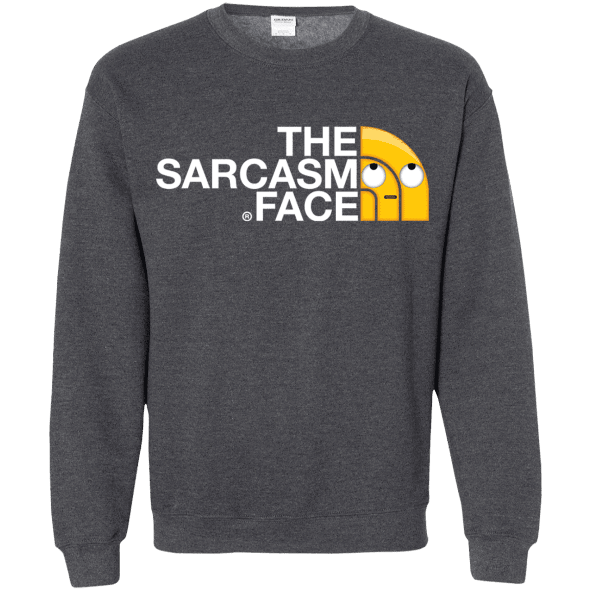 Sweatshirts Dark Heather / S Sarcasm Face Crewneck Sweatshirt