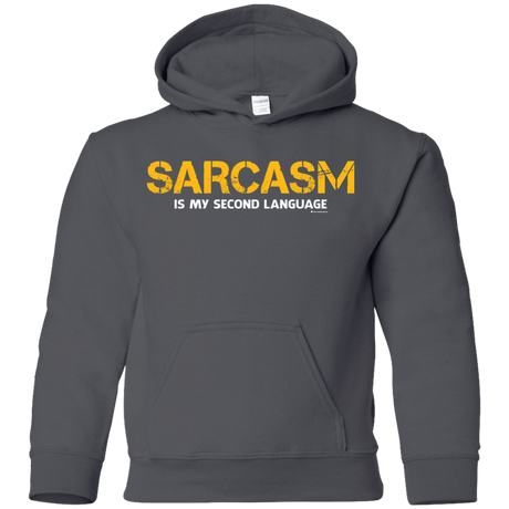 Sweatshirts Charcoal / YS Sarcasm Is My Second Language Youth Hoodie
