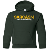 Sweatshirts Forest Green / YS Sarcasm Is My Second Language Youth Hoodie