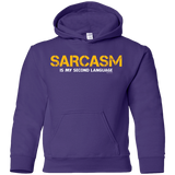 Sweatshirts Purple / YS Sarcasm Is My Second Language Youth Hoodie