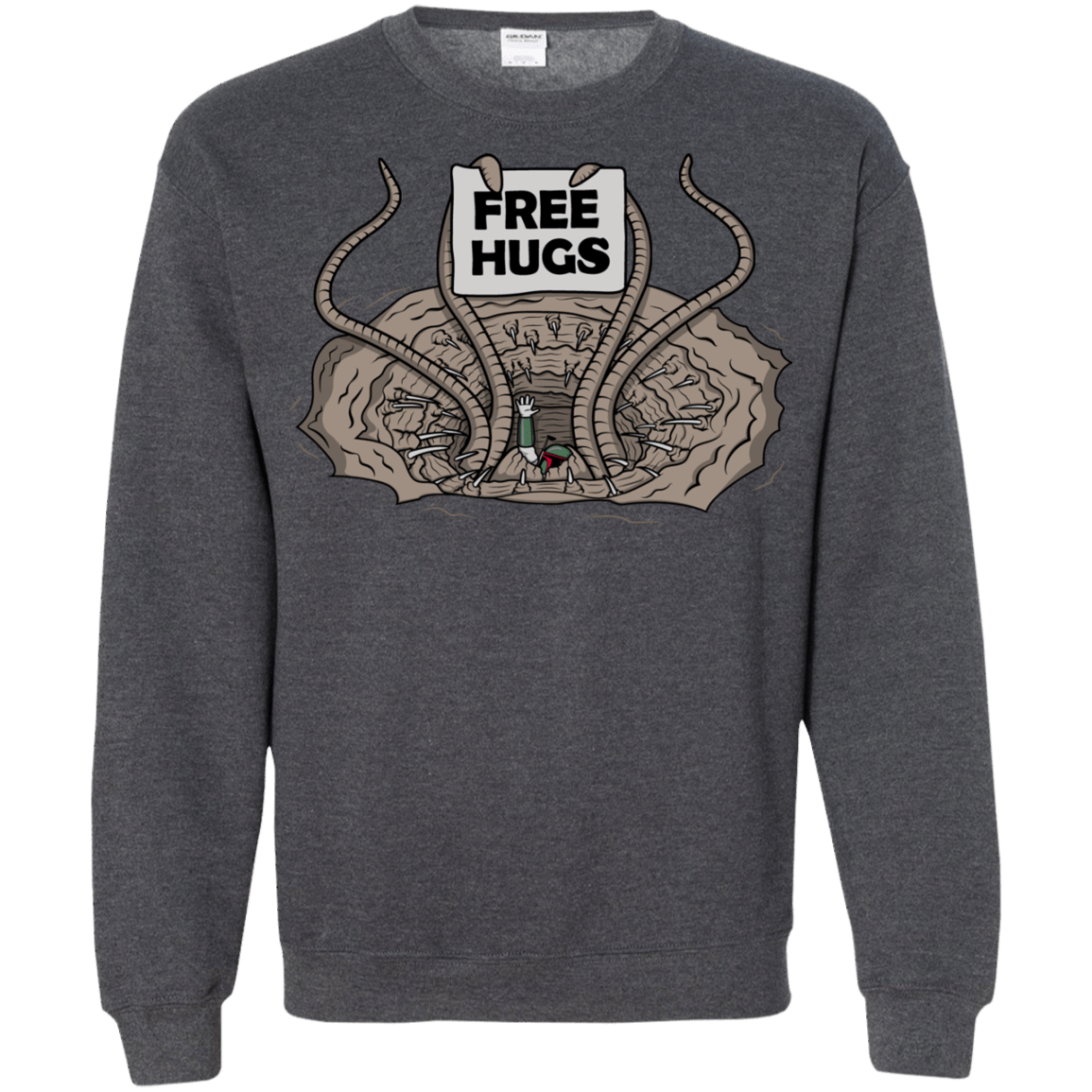 Sweatshirts Dark Heather / S Sarlacc Free Hugs Crewneck Sweatshirt