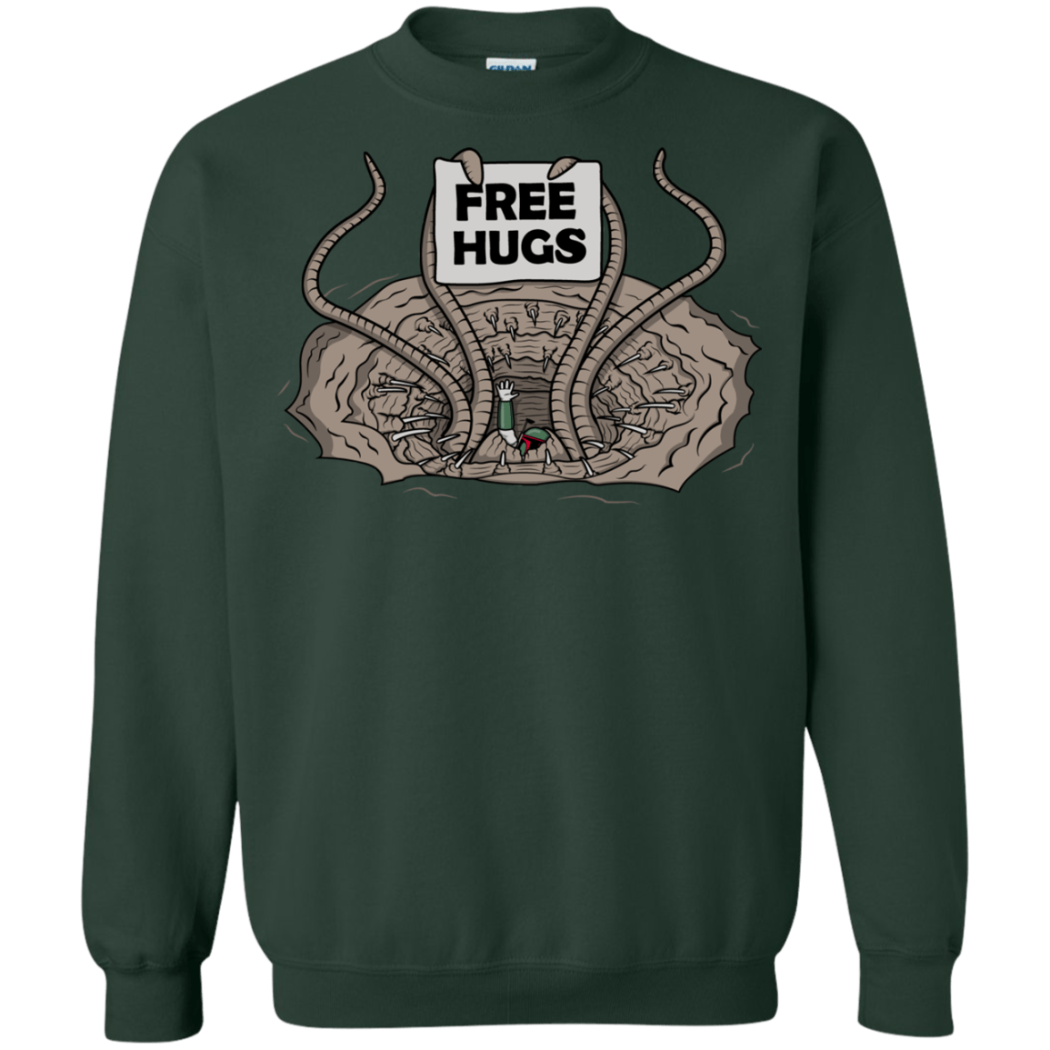 Sweatshirts Forest Green / S Sarlacc Free Hugs Crewneck Sweatshirt