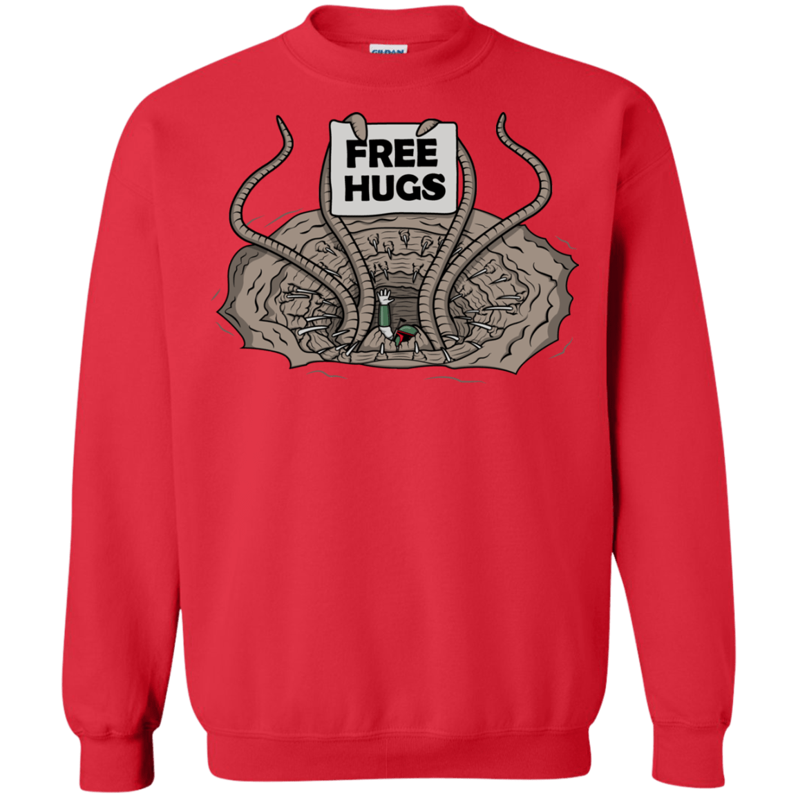 Sweatshirts Red / S Sarlacc Free Hugs Crewneck Sweatshirt