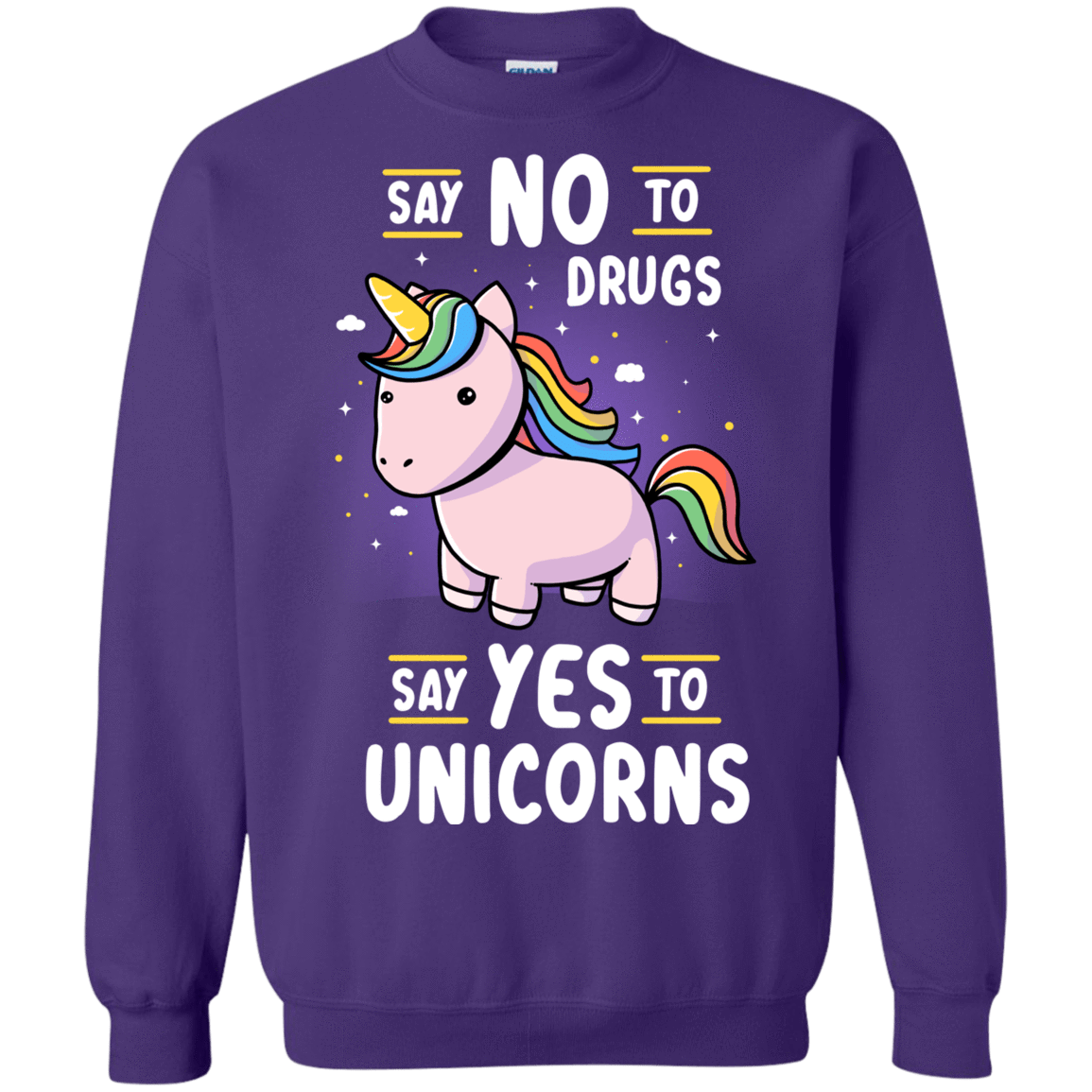 Sweatshirts Purple / S Say No to Drugs Crewneck Sweatshirt