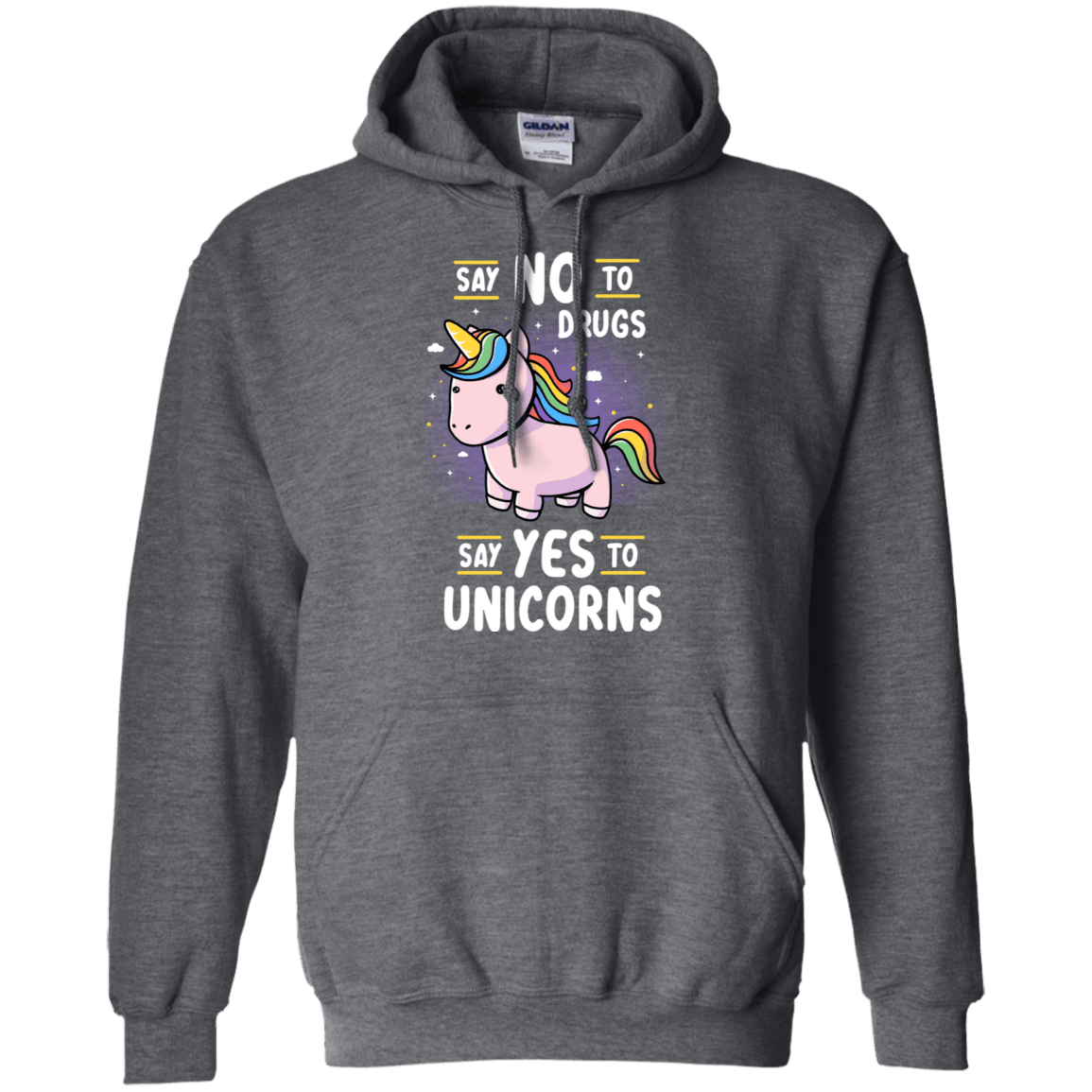 Sweatshirts Dark Heather / S Say No to Drugs Pullover Hoodie