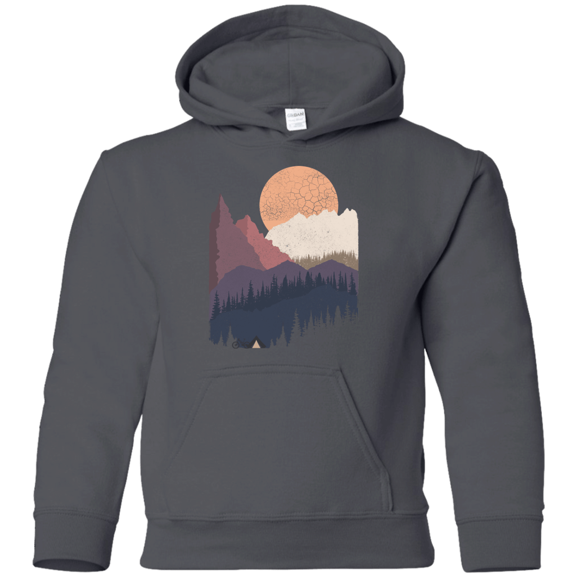 Sweatshirts Charcoal / YS Scenic Camping Youth Hoodie