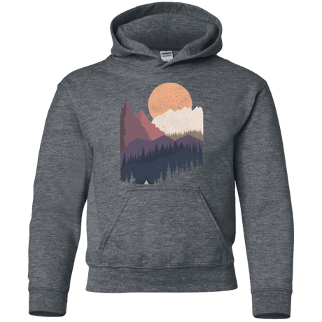 Sweatshirts Dark Heather / YS Scenic Camping Youth Hoodie
