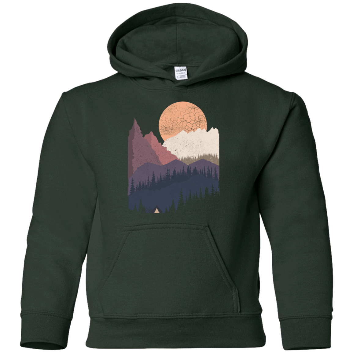 Sweatshirts Forest Green / YS Scenic Camping Youth Hoodie