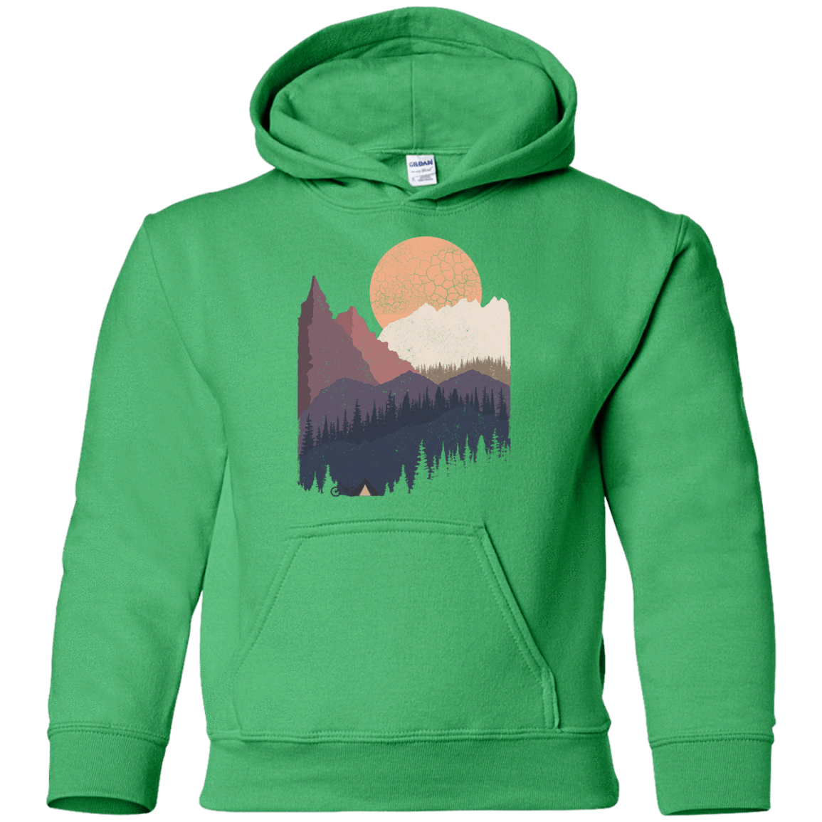 Sweatshirts Irish Green / YS Scenic Camping Youth Hoodie