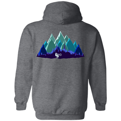 Sweatshirts Dark Heather / S Scenic Mountain Bike Ride Back Print Pullover Hoodie