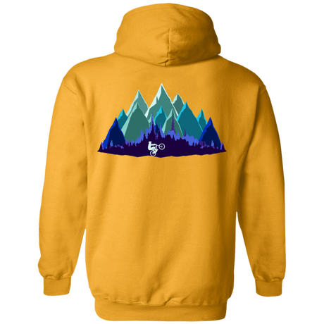 Sweatshirts Gold / S Scenic Mountain Bike Ride Back Print Pullover Hoodie