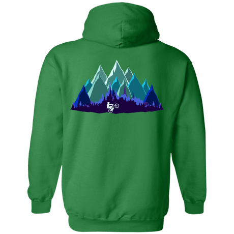 Sweatshirts Irish Green / S Scenic Mountain Bike Ride Back Print Pullover Hoodie