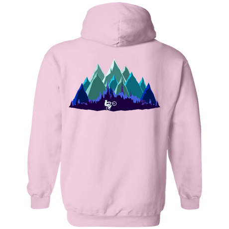 Sweatshirts Light Pink / S Scenic Mountain Bike Ride Back Print Pullover Hoodie