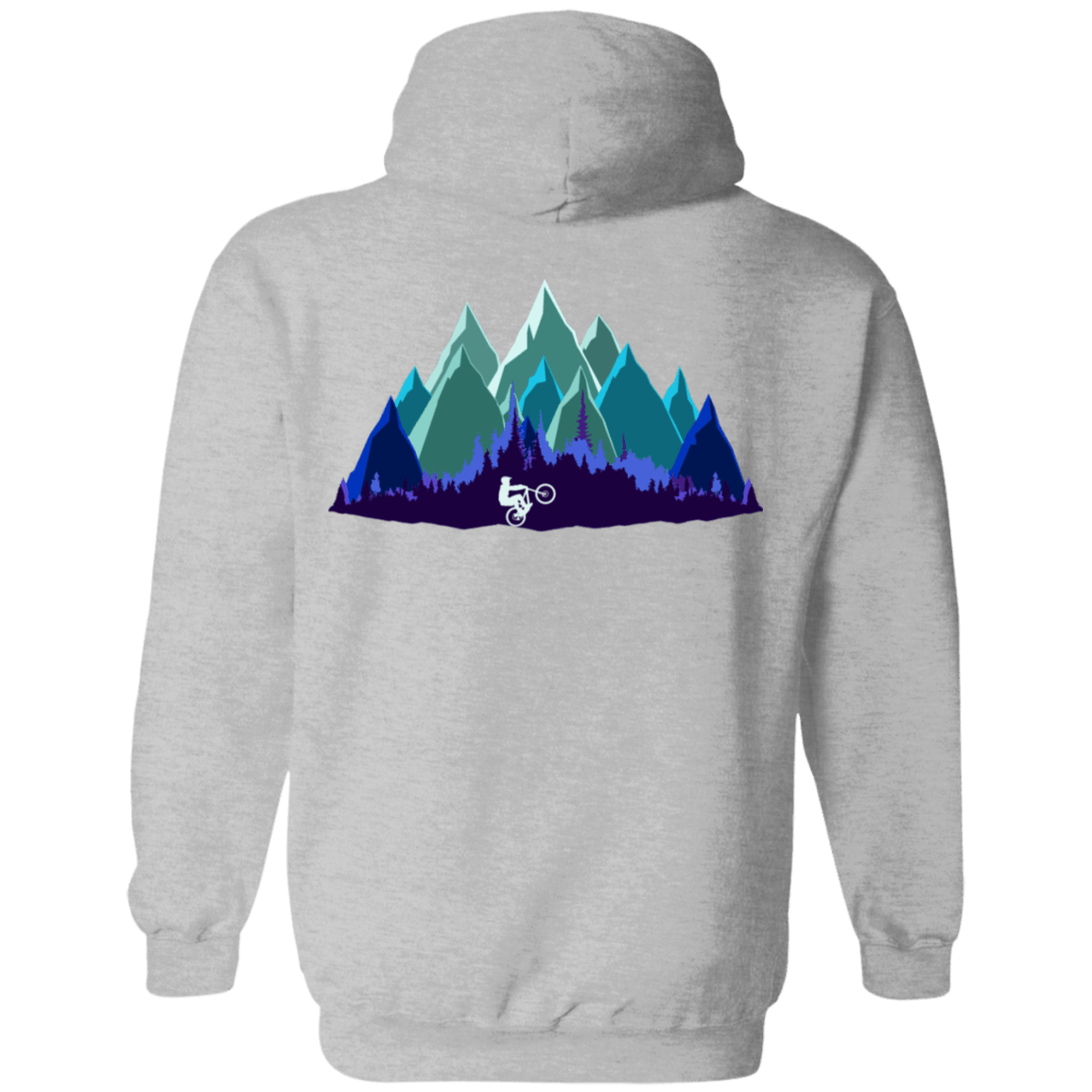 Sweatshirts Sport Grey / S Scenic Mountain Bike Ride Back Print Pullover Hoodie