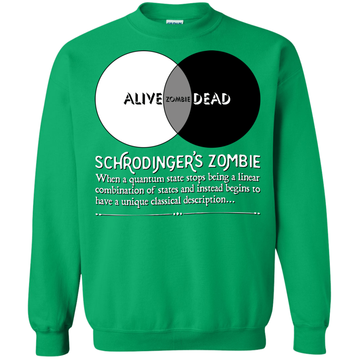 Sweatshirts Irish Green / Small Schrödinger's Zombie Crewneck Sweatshirt