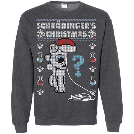 Sweatshirts Dark Heather / S Schrodingers Christmas Crewneck Sweatshirt