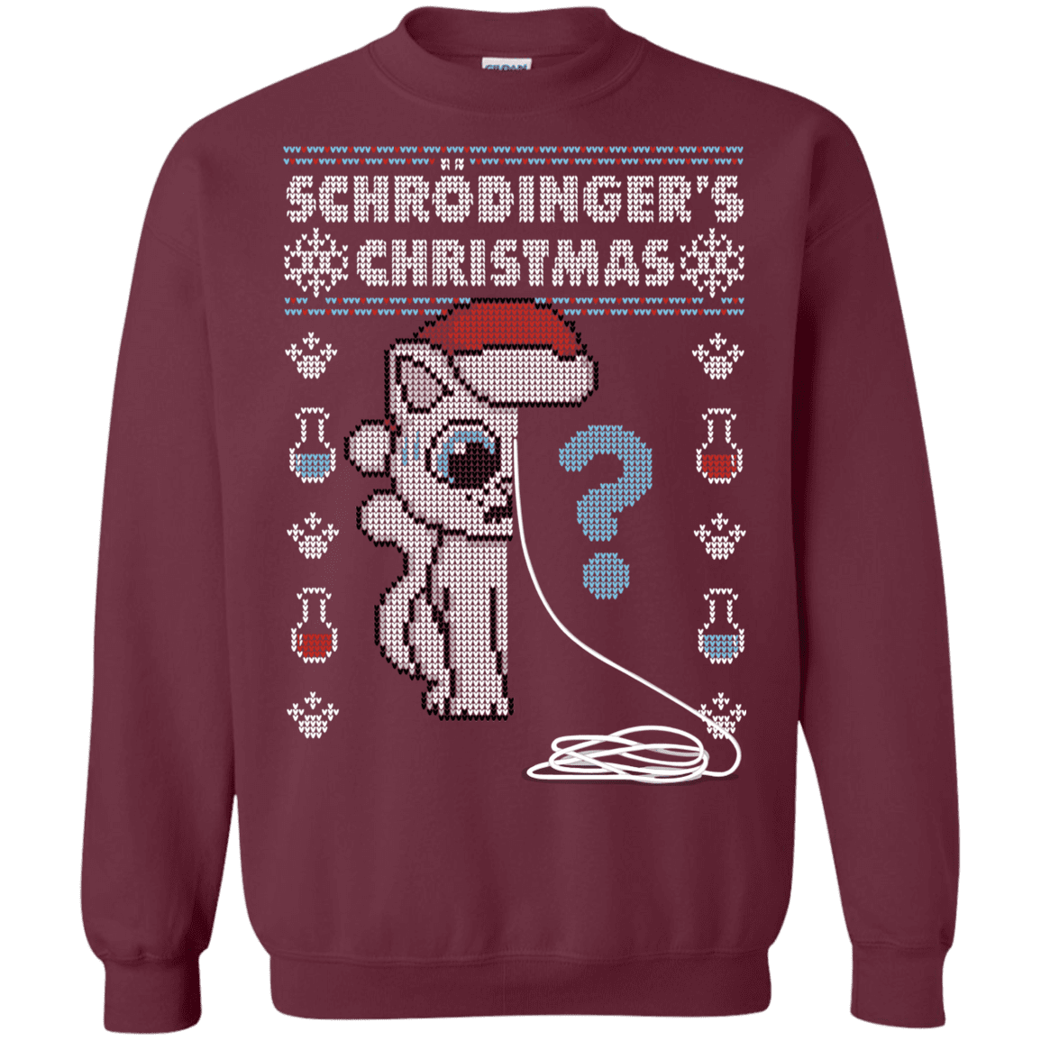Sweatshirts Maroon / S Schrodingers Christmas Crewneck Sweatshirt