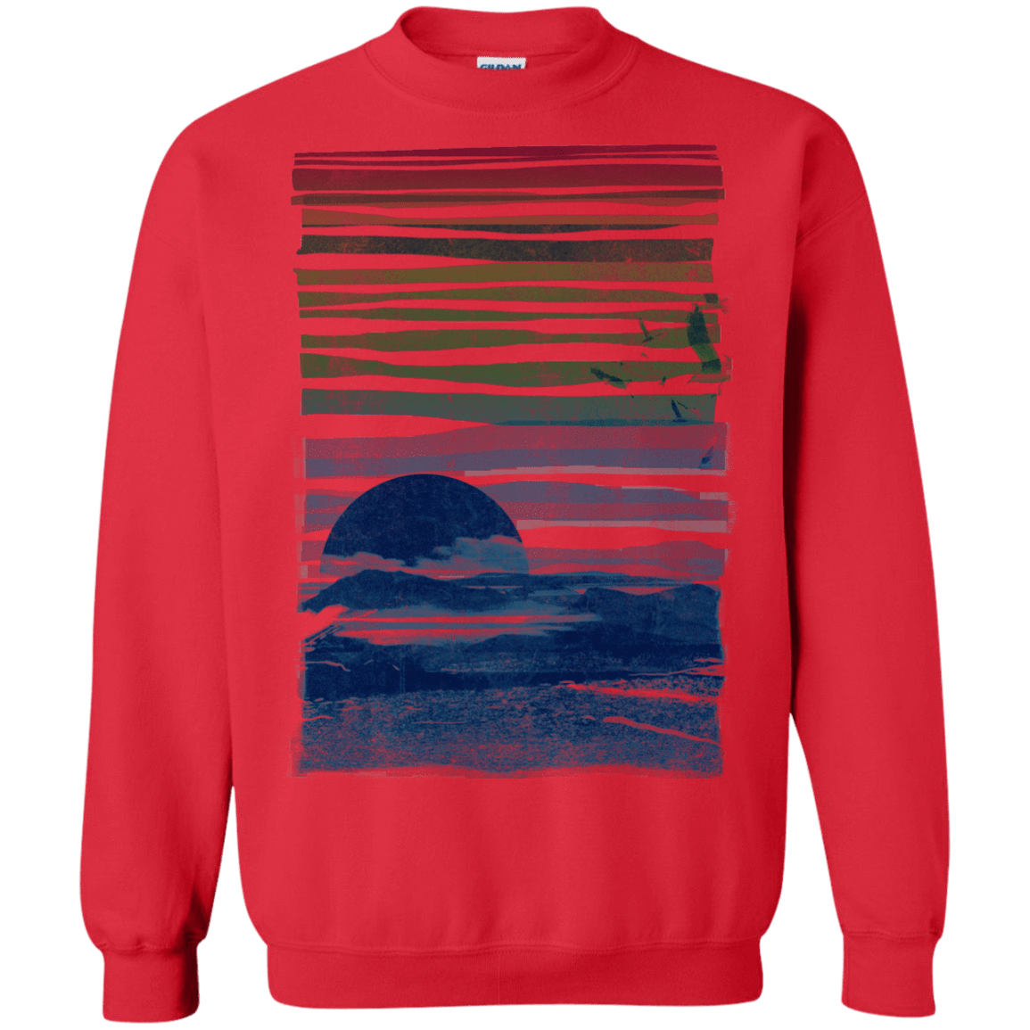 Sweatshirts Red / S Sea Landscape Crewneck Sweatshirt
